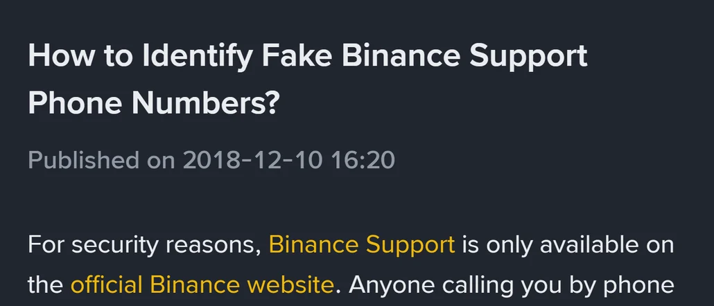 დაგირეკეს „Binance-ის მხარდაჭერიდან“: როგორ შევამოწმოთ და სად განვაცხადოთ