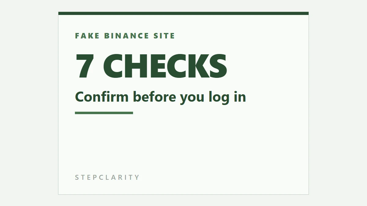 Fałszywa strona Binance: 7 kontroli
